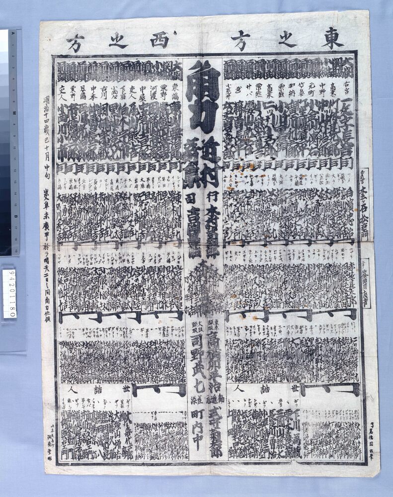 作品画像：[岐阜]大角力番付 明治十四年十月場所