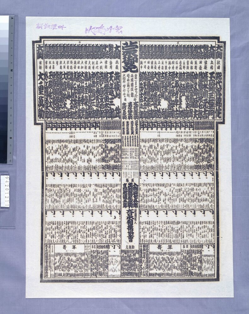 作品画像:両国国技館大相撲番付 昭和七年一月場所