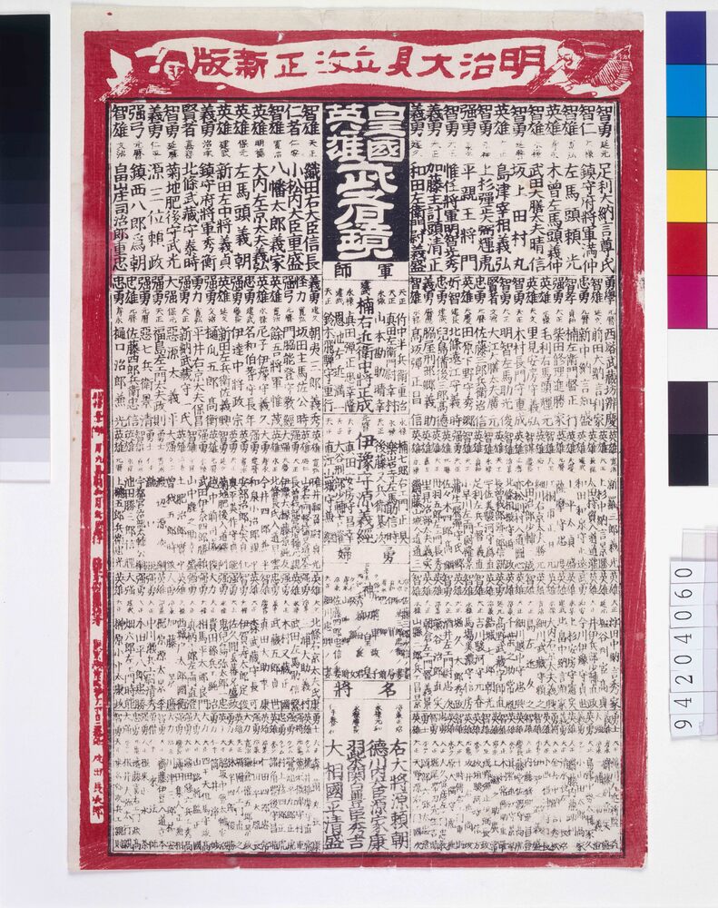 作品画像:明治大見立改正新版皇国英雄武者鏡
