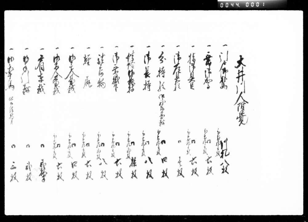 作品画像:大井川人附覚