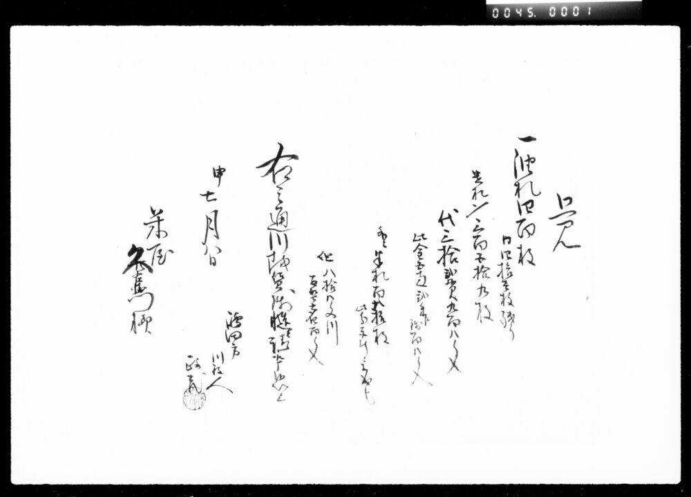作品画像:覚(大井川川越川札代銭書上)