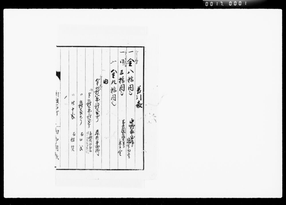 作品画像:差引表(上納金書上)