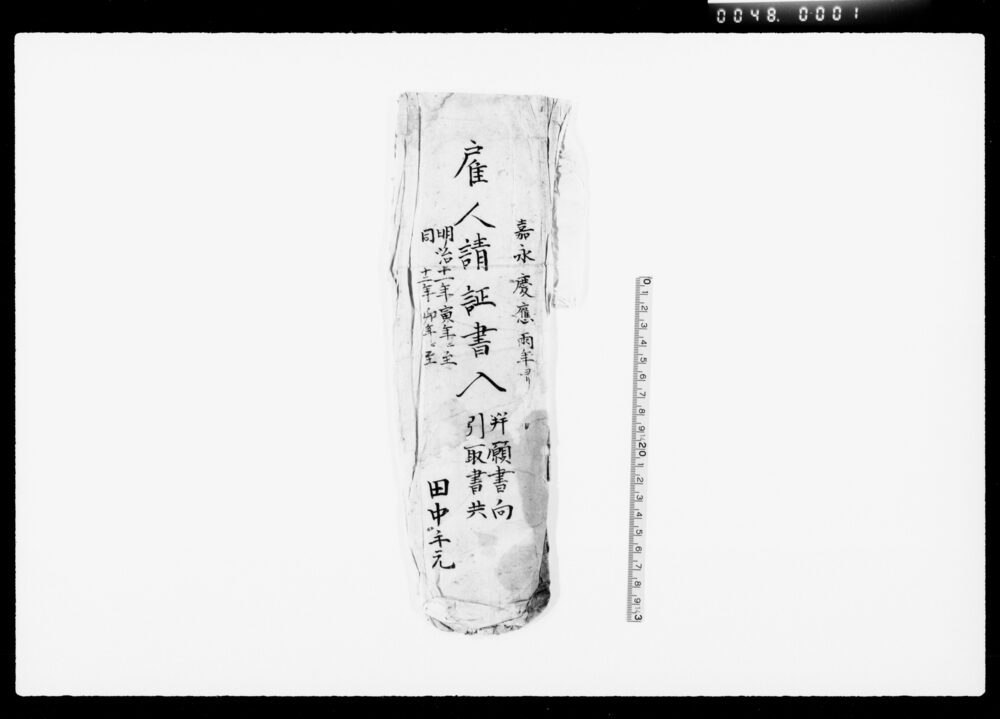作品画像：[奉公人雇入請証書類]