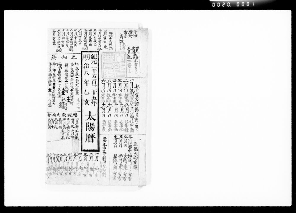 作品画像：明治八年乙亥太陽暦