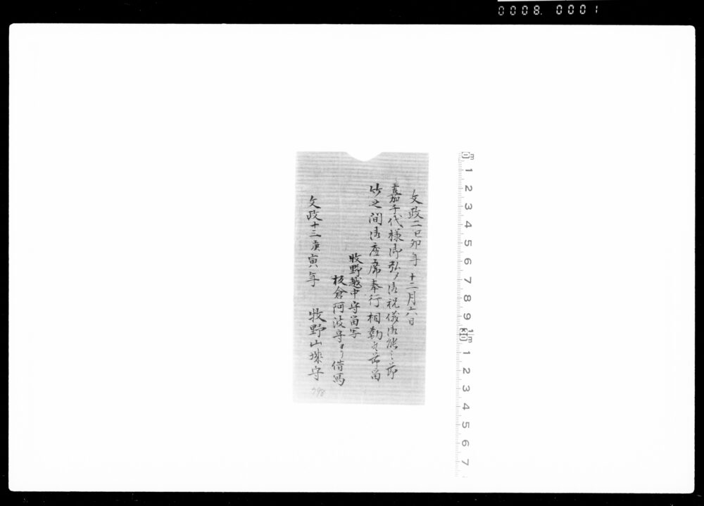 作品画像:嘉千代様御弘メ御祝儀御能之節竹之間御座席奉行相勤候留