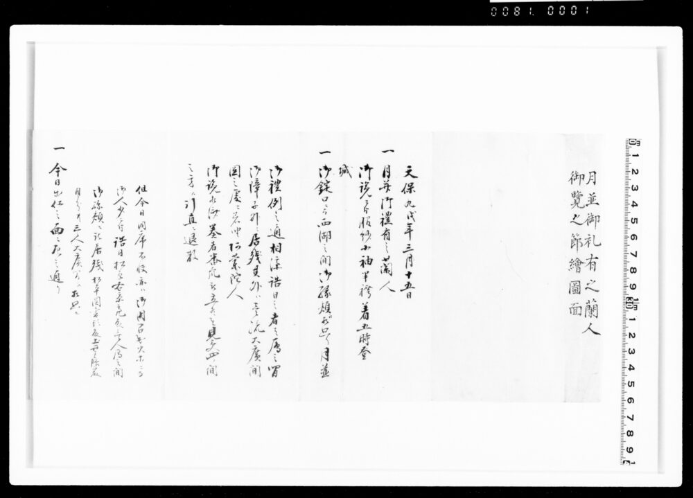 作品画像:月並御礼有之、蘭人御覧之節絵図面