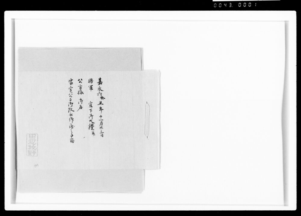 作品画像:諸事手留のうち将軍宣下御大礼并公方様御名家定公と御改被仰渡之手留