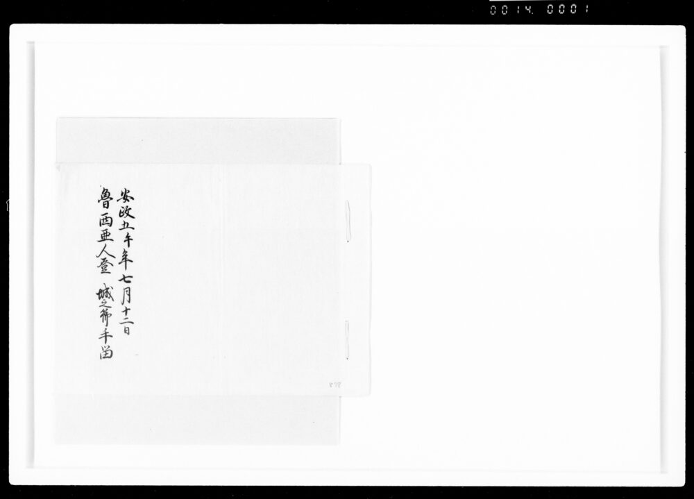 作品画像:魯西亜人登城之節手留