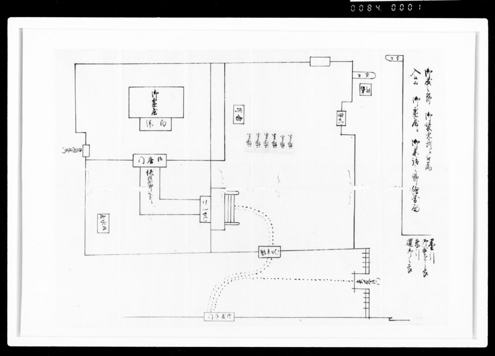 作品画像：[東叡山最樹院様御霊屋御廟所江御成の際御装束所江被為入候而御霊屋江御参詣之節絵図面]