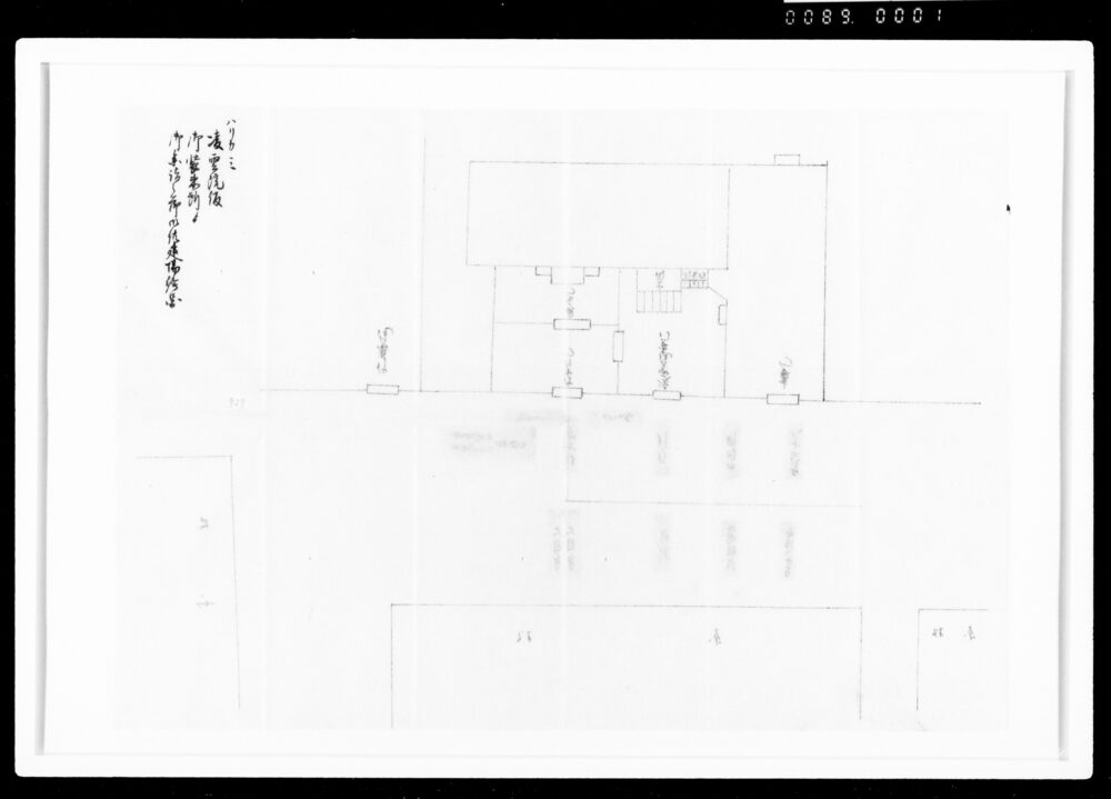 作品画像：[東叡山惣御霊屋最樹院様御霊屋御参詣につき]凌雲院仮装束所より御参詣之節御供建場絵図