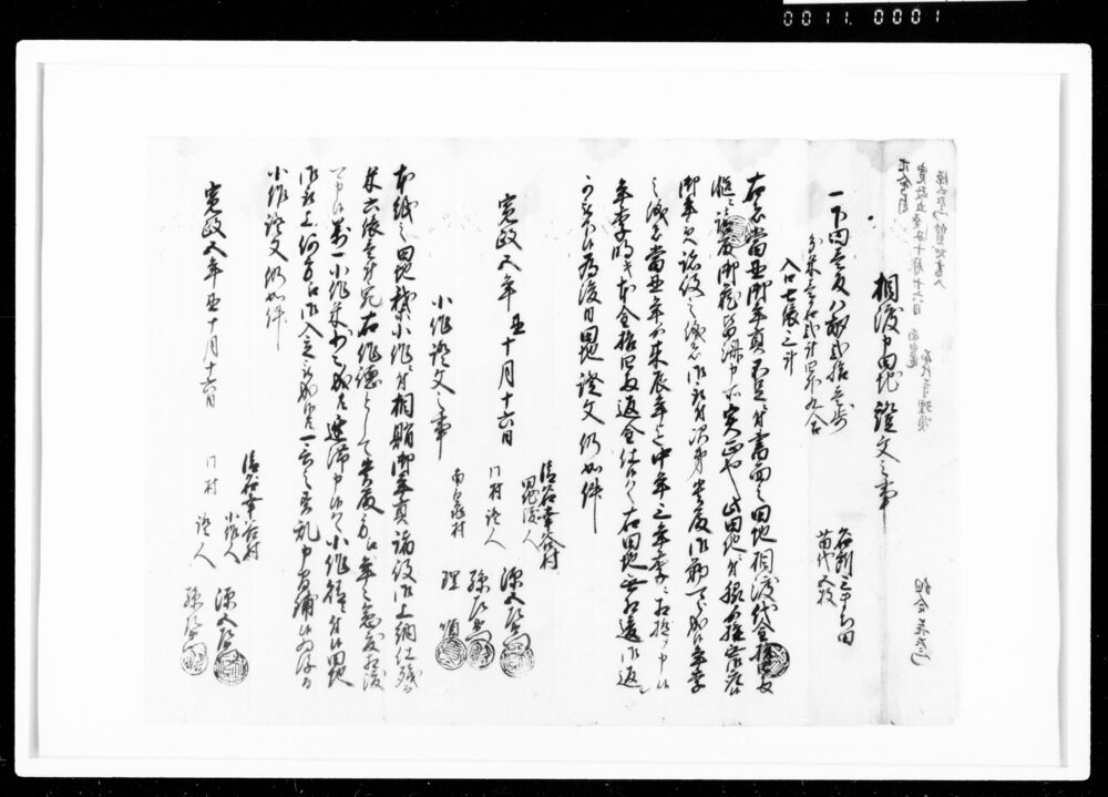作品画像：相渡申田地証文之事（代金14両受取）