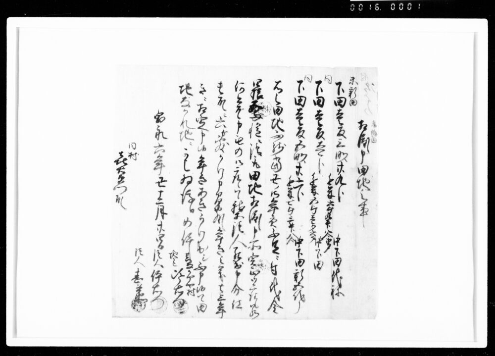 相渡シ申田地之事（代金45両受取）