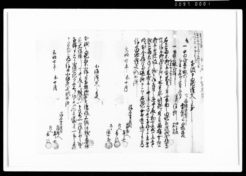 相渡申田地証文之事（代金14両請取）