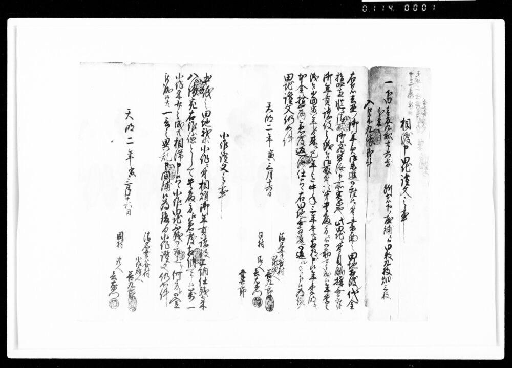 作品画像：相渡申田地証文之事（代金14両請取）