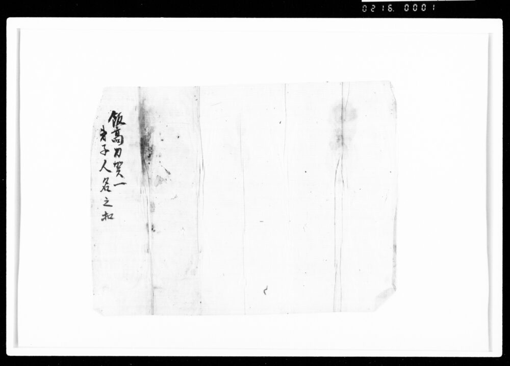 作品画像：飯高刀賀一弟子人名之控（包紙）