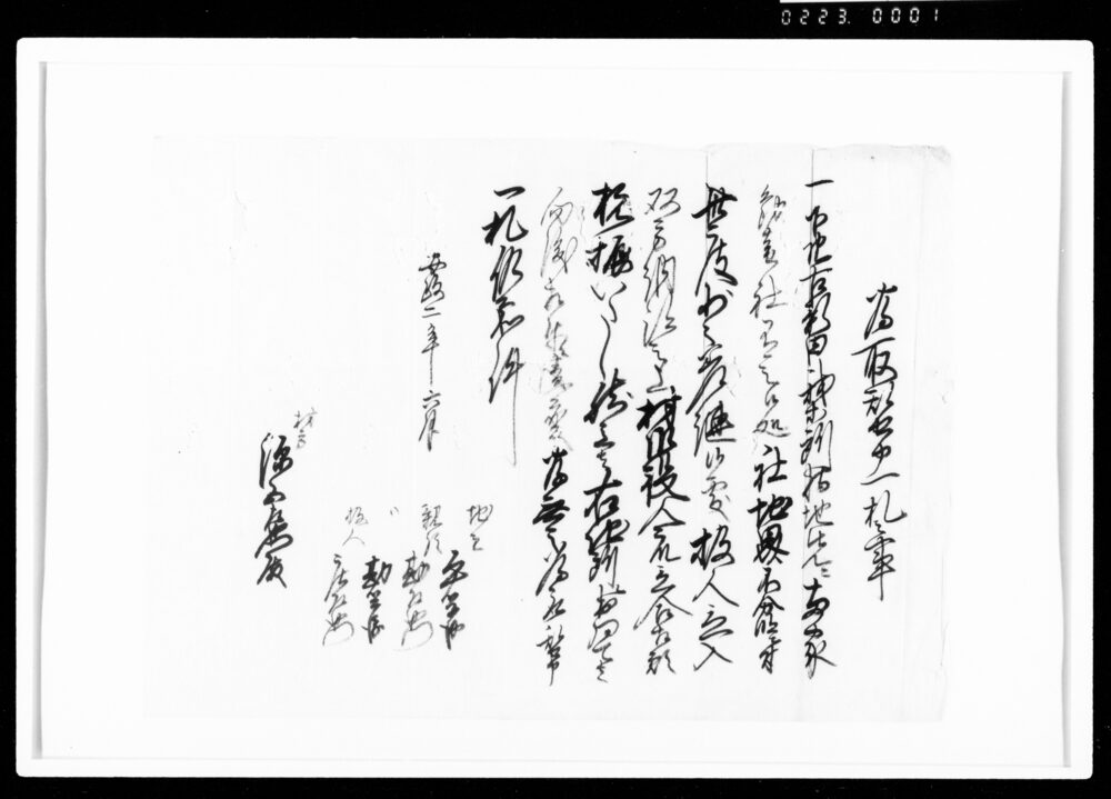 作品画像：為取替申一札之事（境界不分明につき杭振・控）
