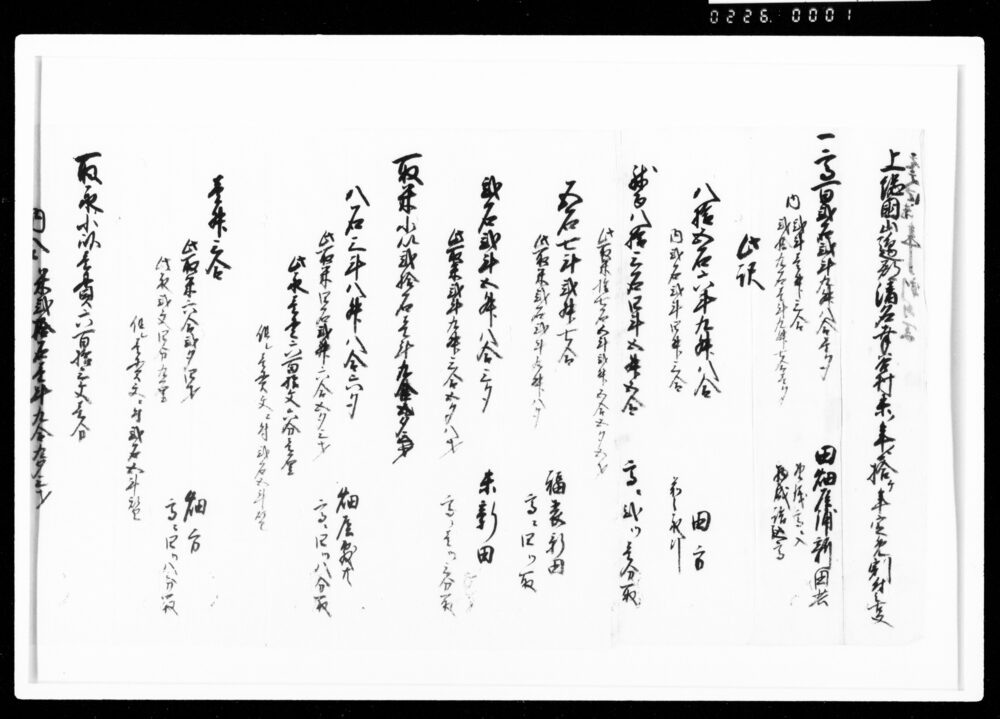 作品画像：上総国山辺郡清名幸谷村未ノ年より拾ヶ年定免割付之事(写)
