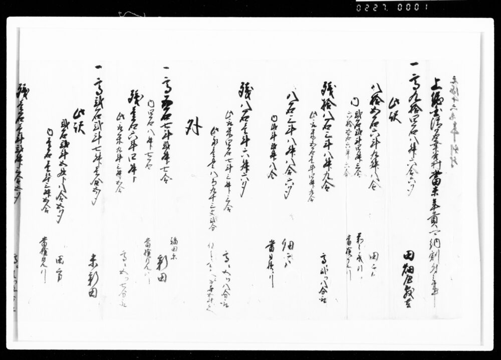 作品画像：上総国山辺郡清名幸谷村当未年年貢可納割付之事(写)