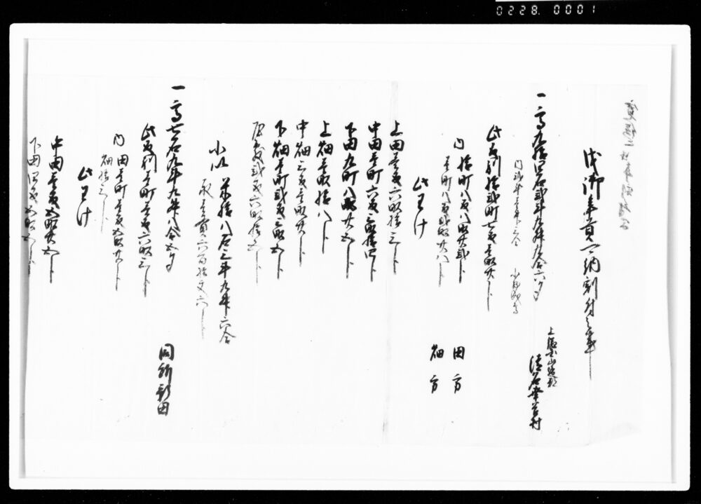戌御年年貢可納割付之事(写)