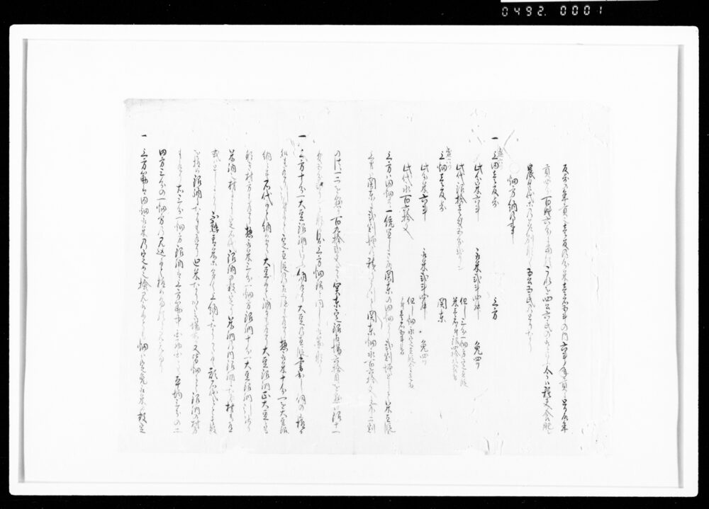 作品画像：[畑方納之事　断簡]