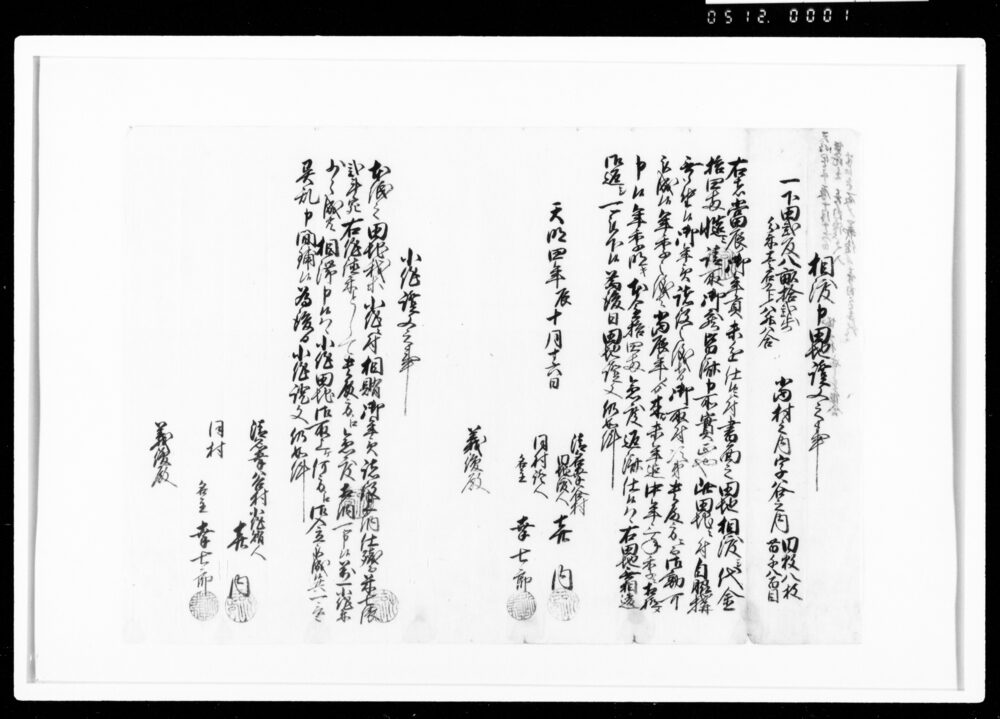 作品画像：相渡申田地証文之事（代金14両請取）