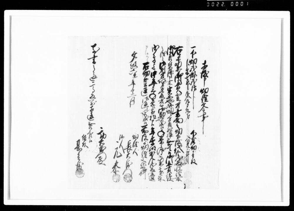 作品画像：相渡申畑証文之事（代金2両請取）