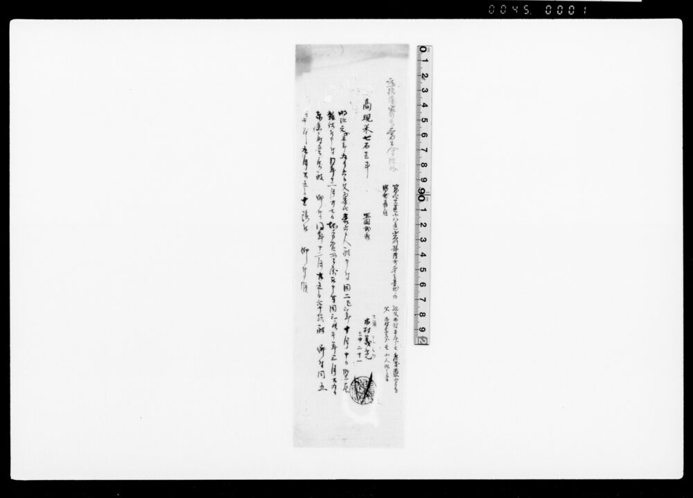 作品画像：御家人金田家文書　木村義光明細短冊