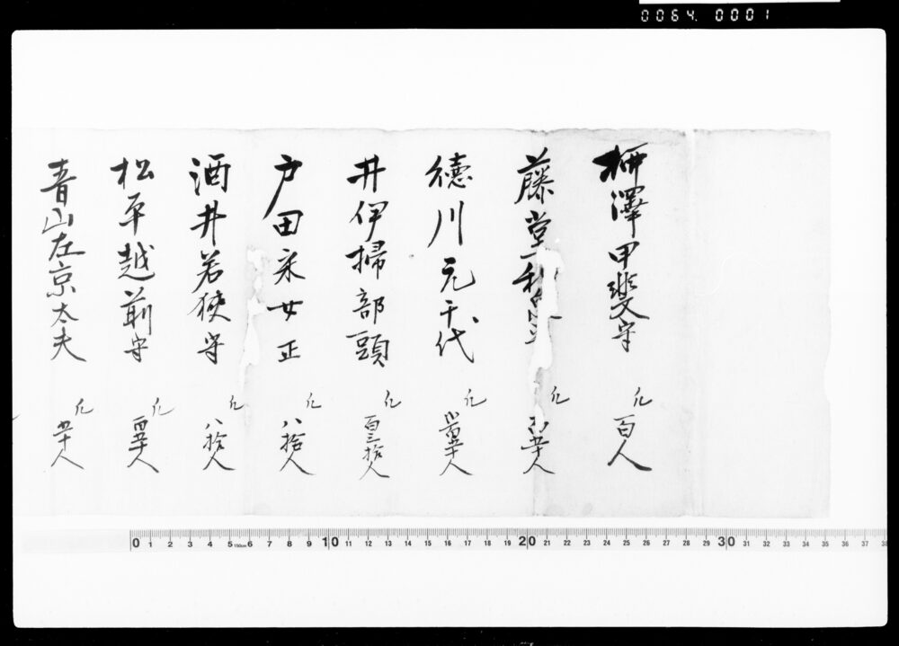 作品画像：[大名および人数書立]