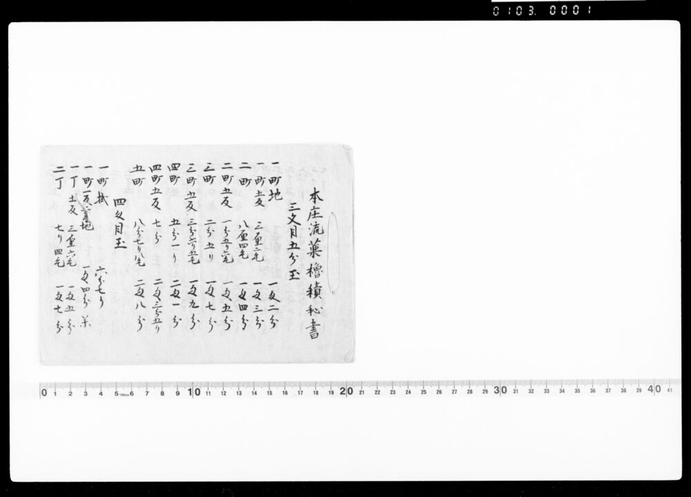 作品画像:本庄流薬櫓積秘書