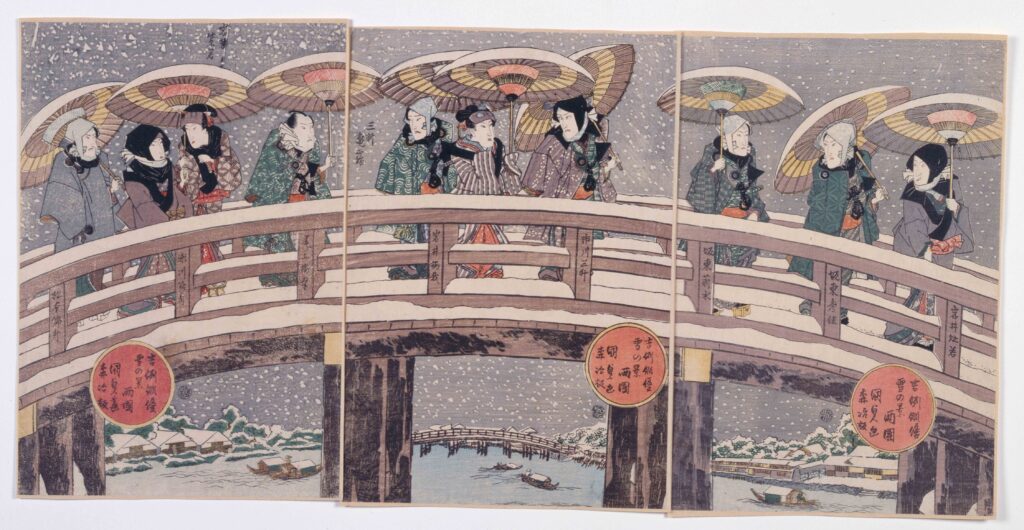 作品画像:吉例俳優雪の景 両国