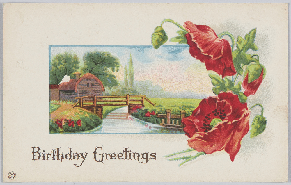 作品画像：ポピーと庭（Ｂｉｒｔｈｄａｙ　Ｇｒｅｅｔｉｎｇｓ　Ｓｅｒｉｅｓ　７０２　Ａ）（外国製）