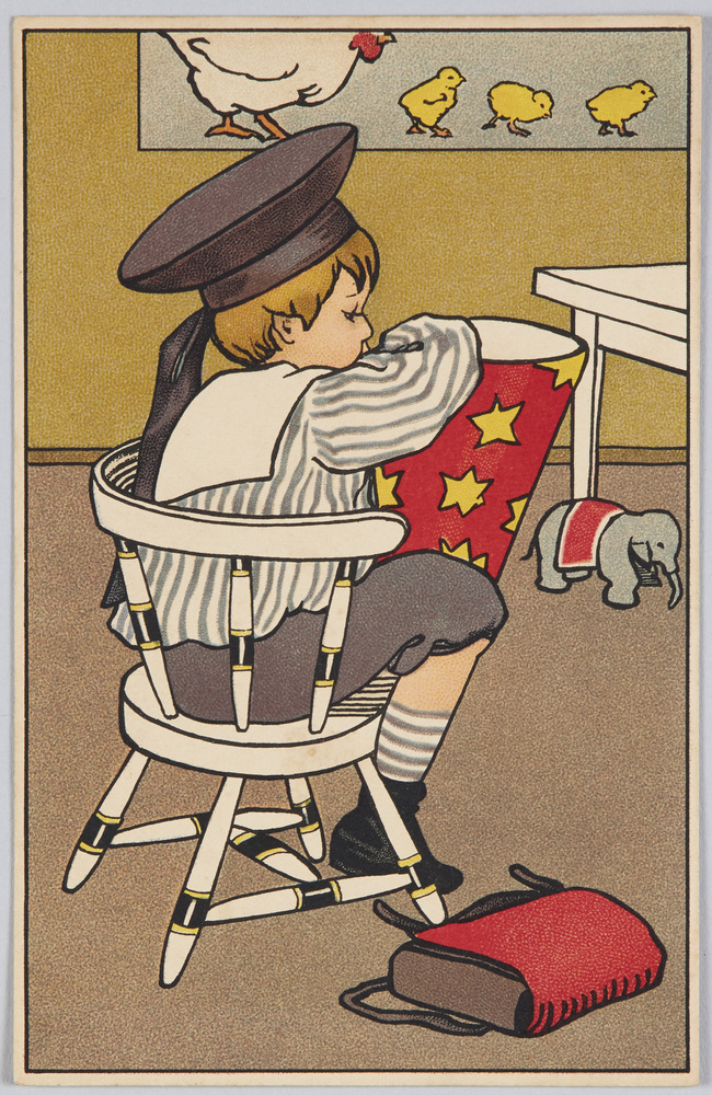 作品画像:椅子に座る子供(美術絵葉書シリーズ1656)(外国製)