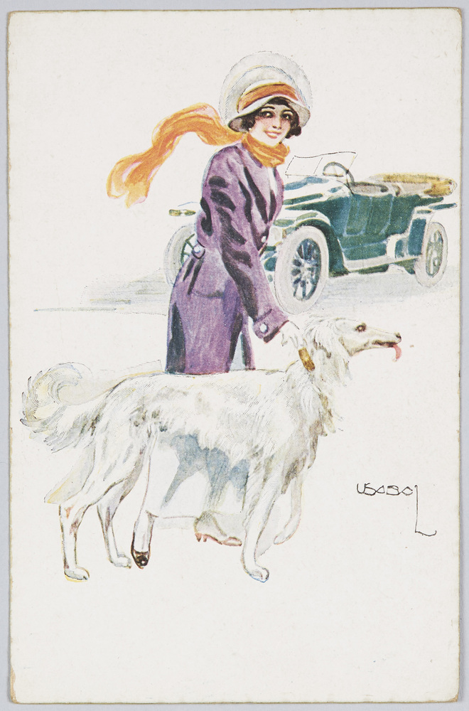 作品画像：犬を連れた女性