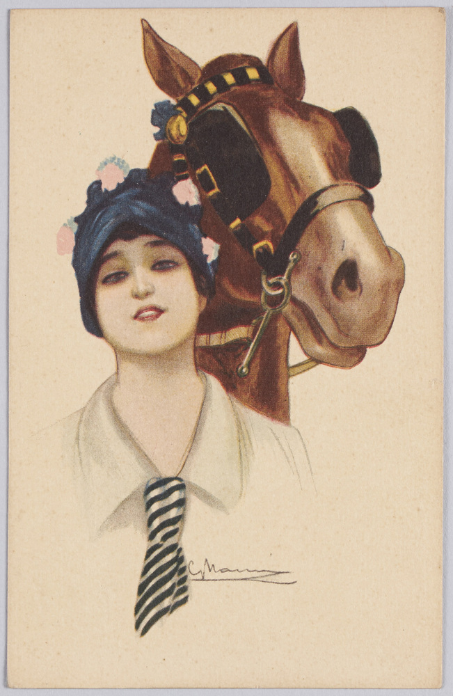 作品画像:女性と馬(外国製)
