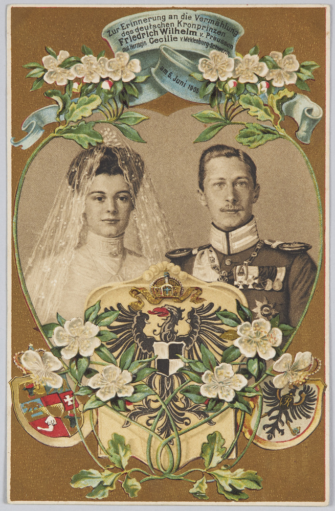 作品画像:Zur Erinnerung an die Vermählung des deutschen Kronprinzen Friedrich Wilhelm v. Preussen mit Herzogin Cecilie v. Meklenburg-Schwerin. am6. Juni 1905