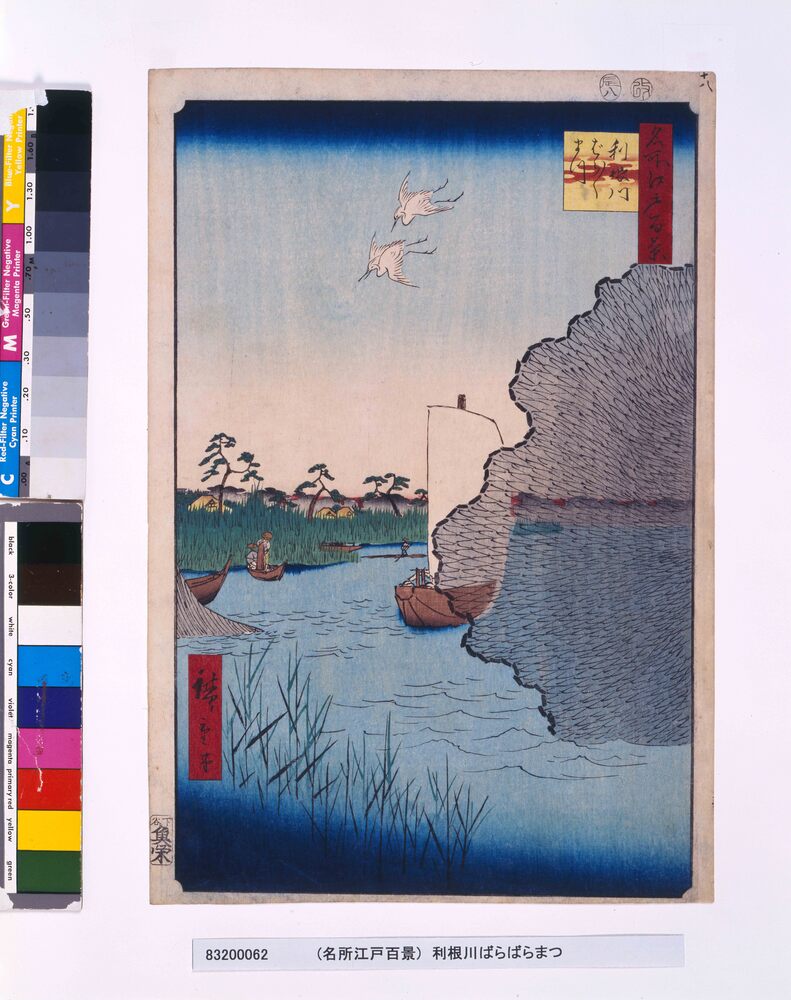 作品画像:名所江戸百景 利根川ばらばらまつ