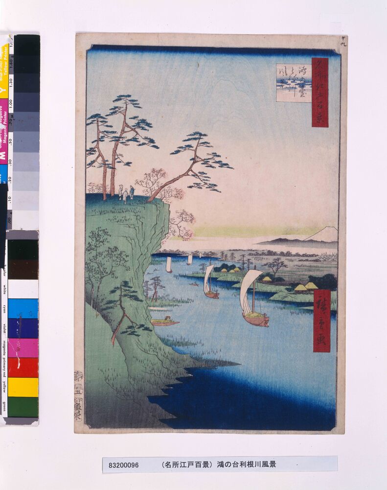 作品画像:名所江戸百景 鴻の台とね川風景