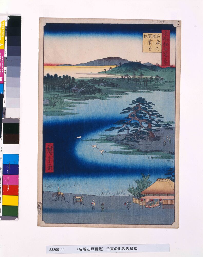 作品画像:名所江戸百景 千束の池袈裟懸松