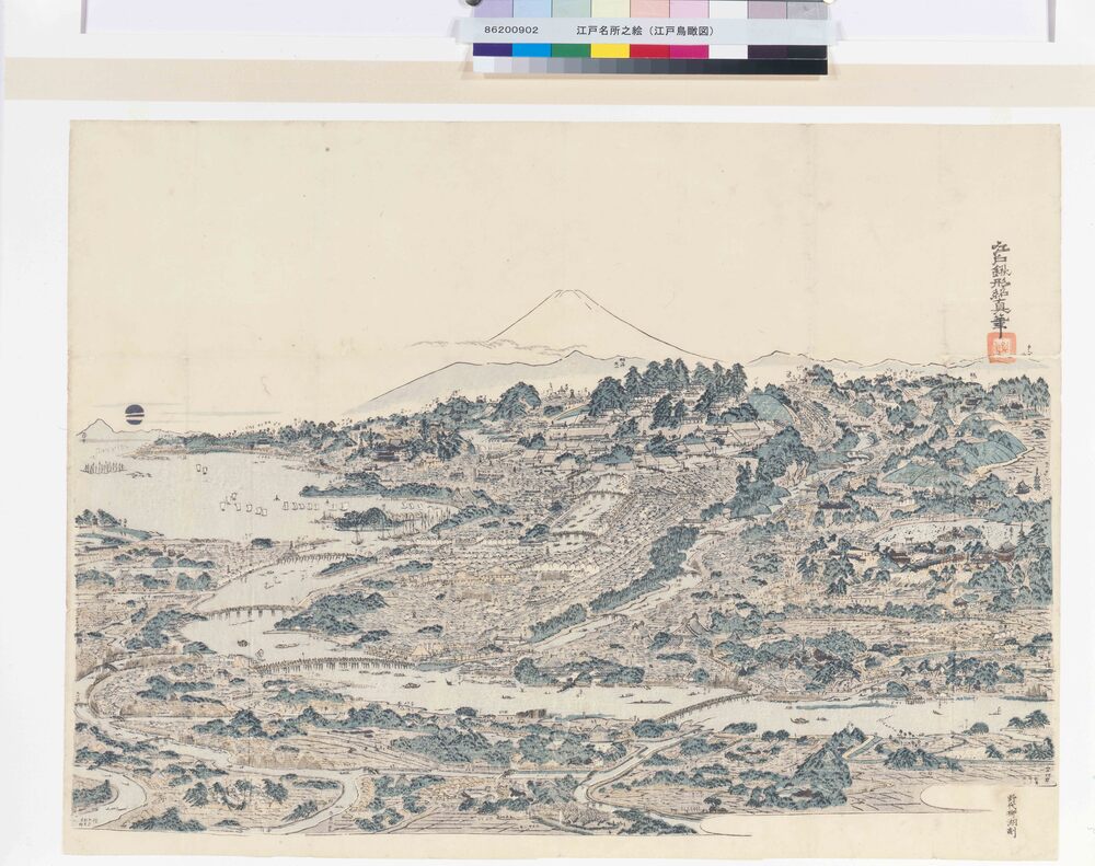 作品画像：江戸名所之絵(江戸鳥瞰図)