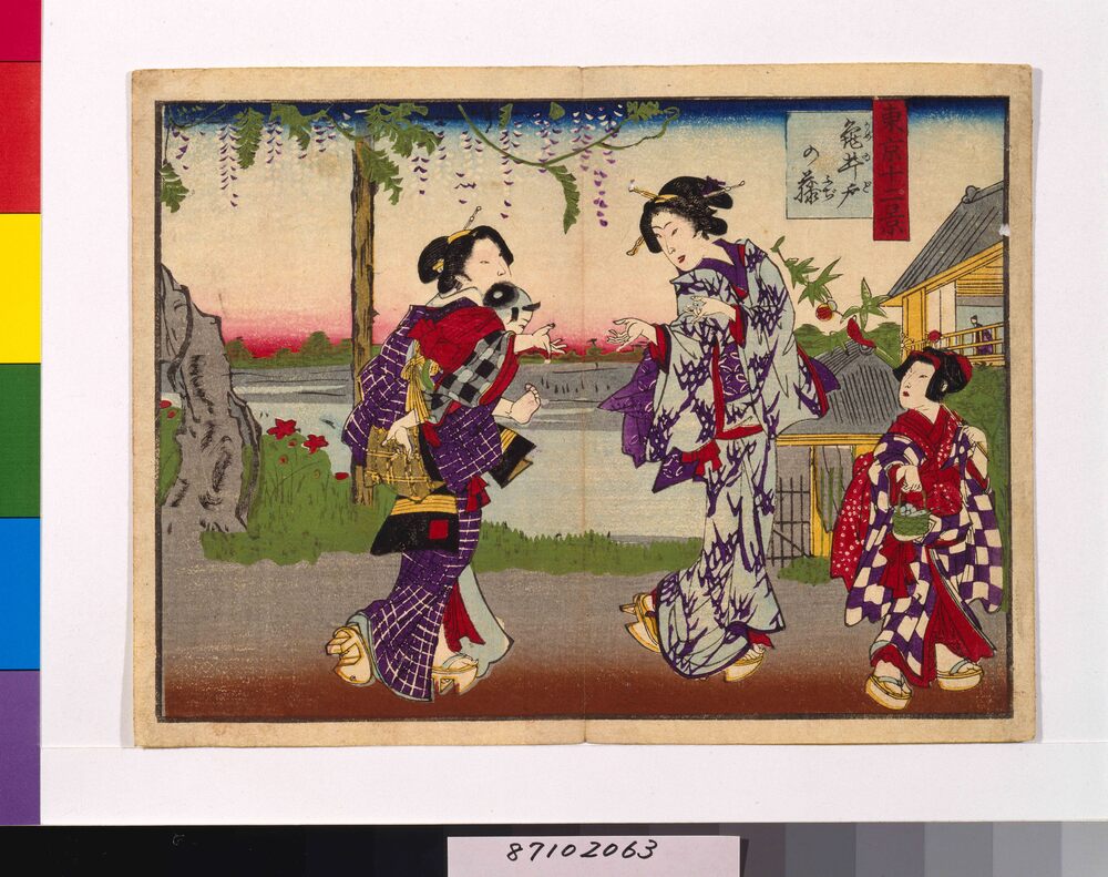 作品画像:東京十二景 亀井戸の藤