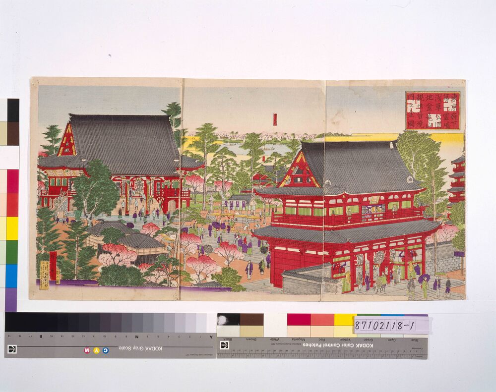 作品画像：東京府下第一霊場 浅草公園地 金竜山観世音境内之全図