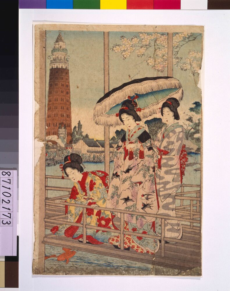 作品画像:錦絵断片 浅草公園遊覧之図