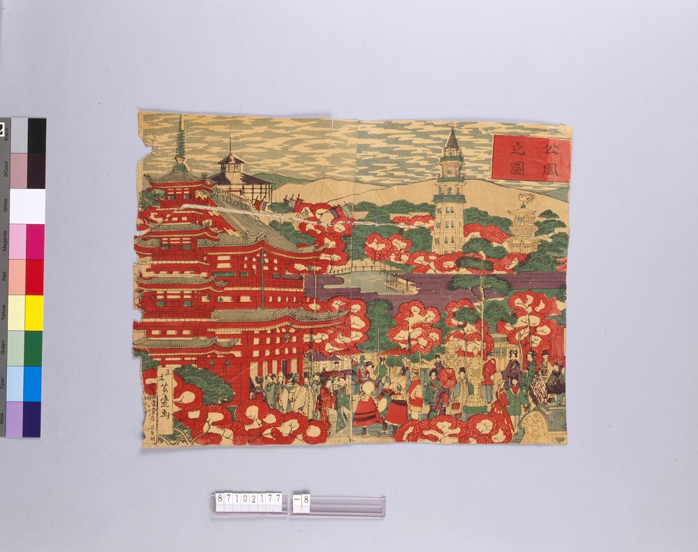 作品画像：錦絵断片 [浅草]公園之図　