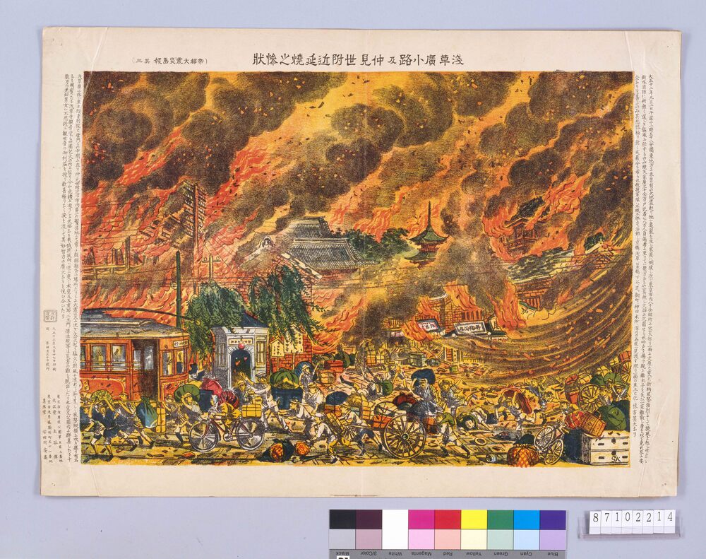 作品画像：浅草広小路及仲見世附近延焼之惨情