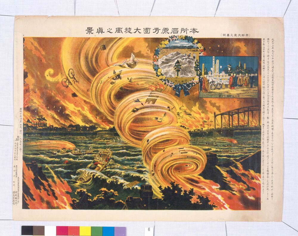 作品画像：本所石原方面大旋風之真景