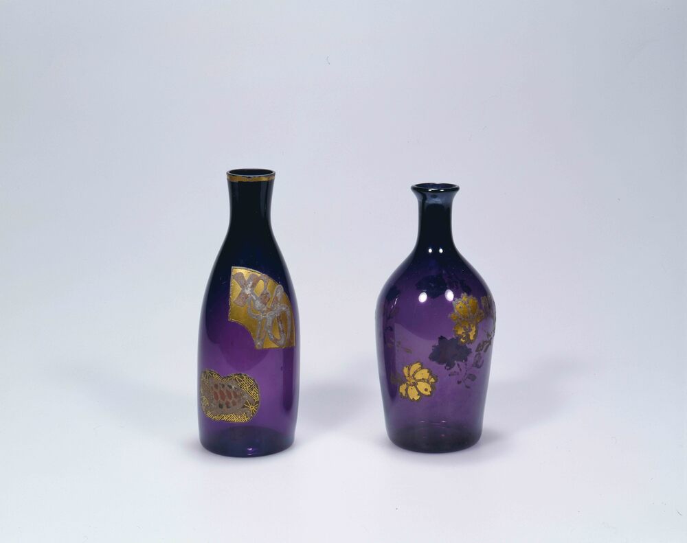 作品画像:紫色寿と亀絵入り徳利