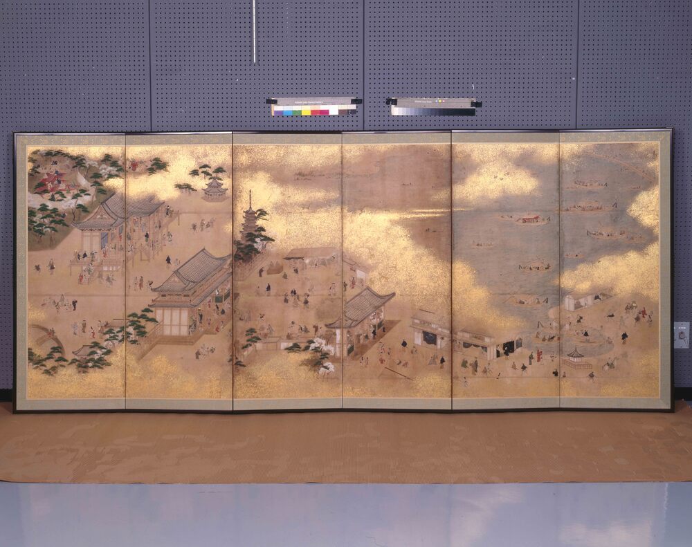 作品画像:上野浅草図屏風