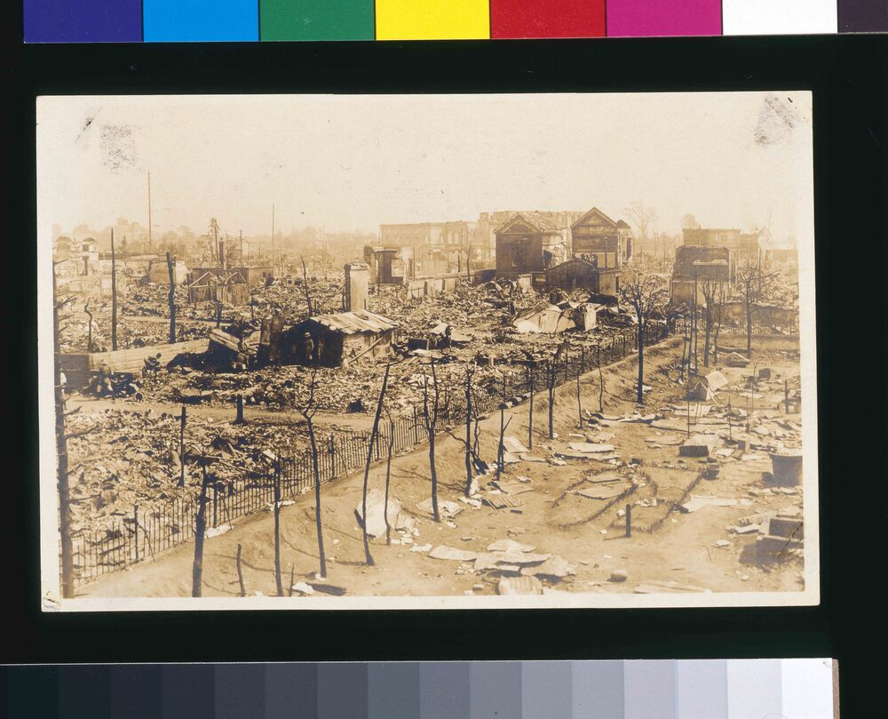 作品画像:関東大震災写真 本郷座付近 本郷区