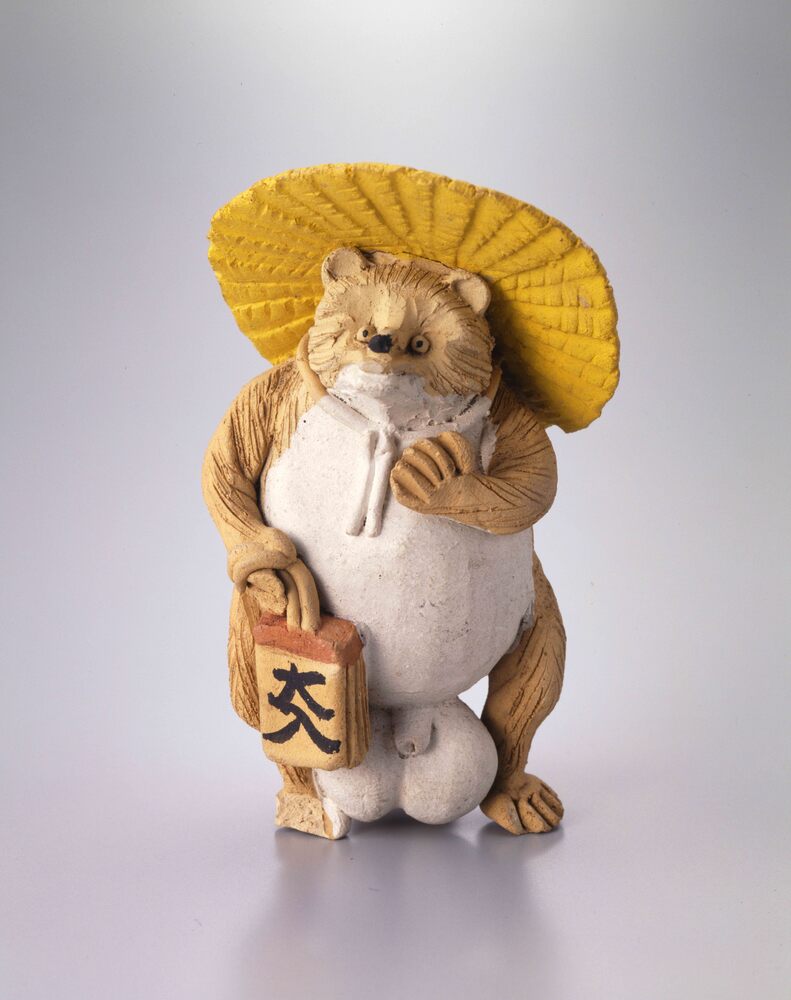 作品画像：土人形 笠懸狸