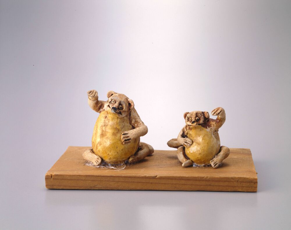 作品画像：土人形 親子狸